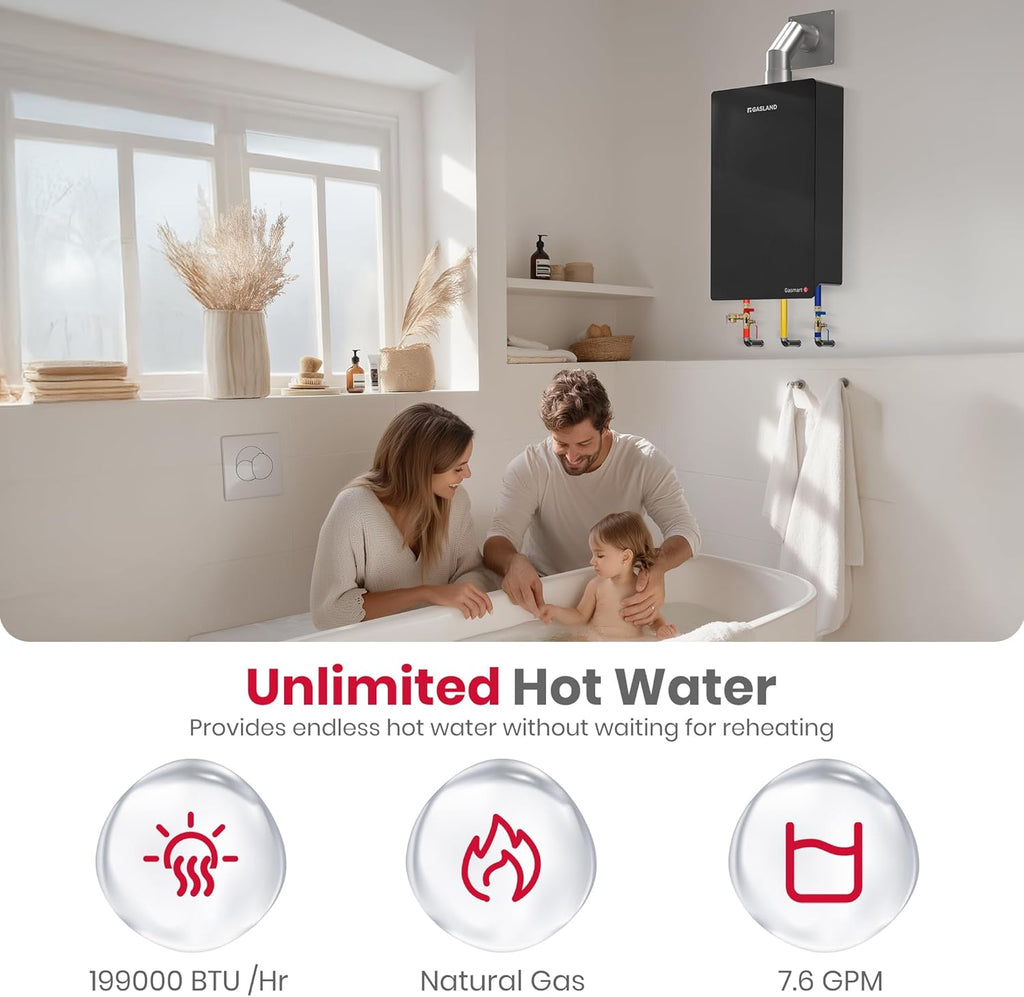 Gasmart E 199, 000 BTU Tankless Water Heater, Up to 7.6 GPM