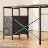 L Shaped Gaming Desk with Power Outlets, 55 Inch Computer Desk with 3 Drawers, Shelves