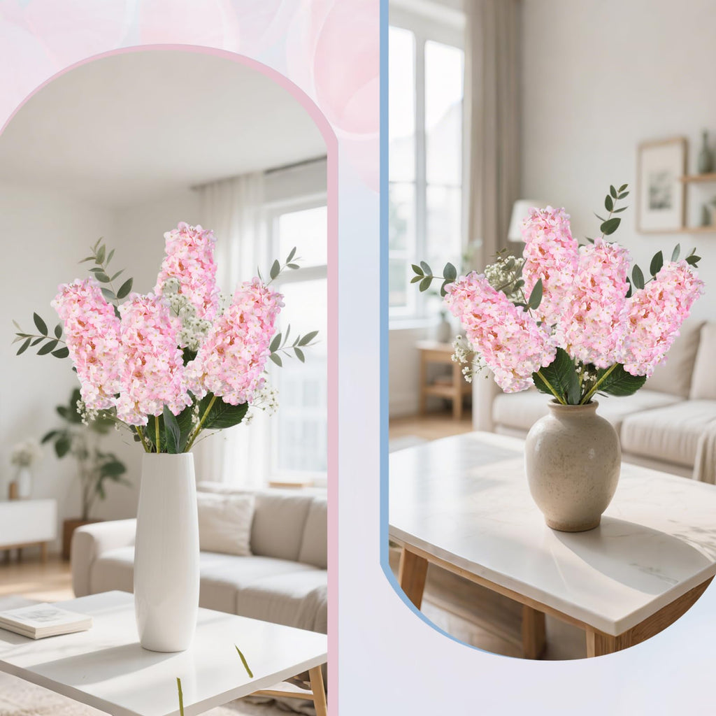 Pink Artificial 33.5" Conical Faux Hydrangeas