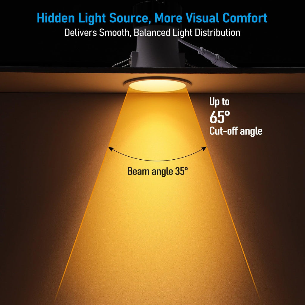 3 Inch Ultra-Deep Anti-Glare LED Recessed Lights 5CCT
