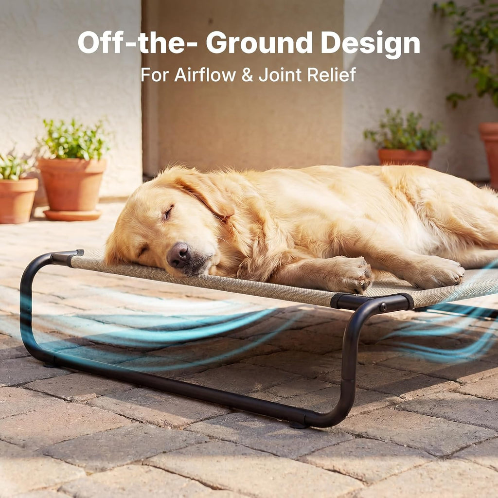 Cooling Elevated Dog Bed, Outdoor Raised Dog Bed for Large Dogs