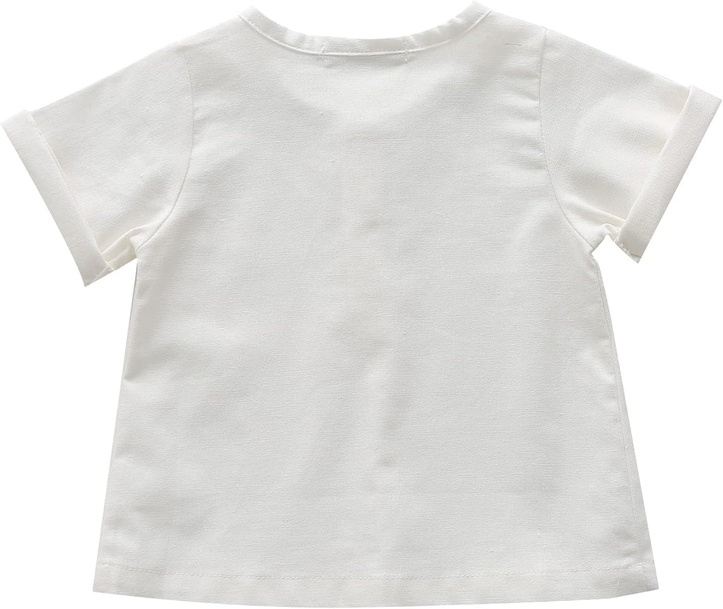 Baby Boys Summer Outfits Toddler Short Sleeve Linen T-Shirt + Harem Shorts 2Pcs Outfits Sets