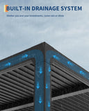 Louvered Pergola 10 ft x10', Outdoor Pergola with Adjustable - Image 7