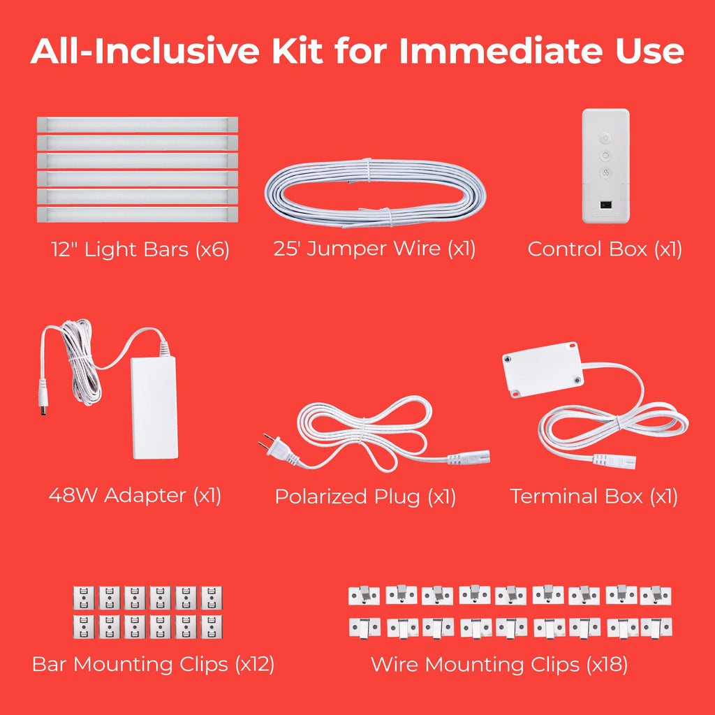 Professional Push Wire Matter Certified Smart Under Cabinet Lighting Kit, Adjustable White and RGB LEDs, Works
