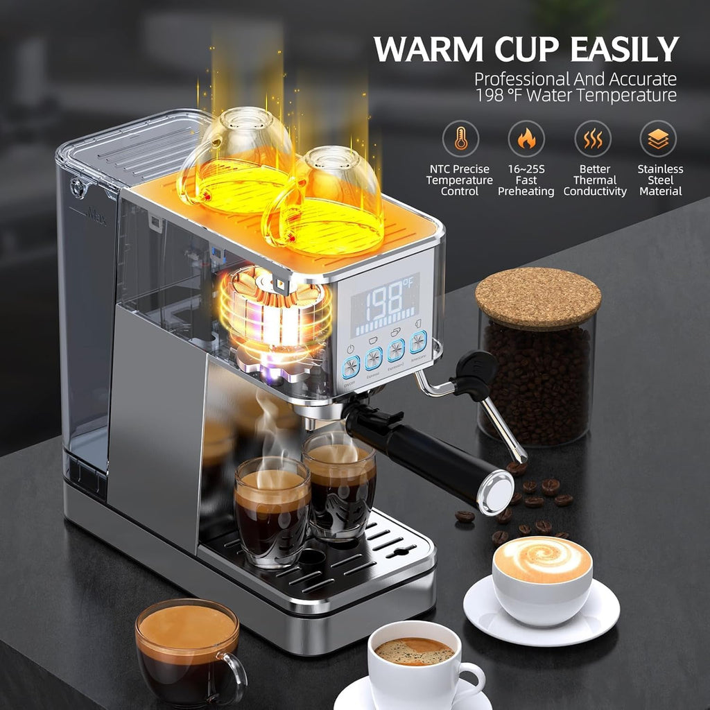 20BAR Espresso Machine, Cold Brew, Stainless Steel ,Silver