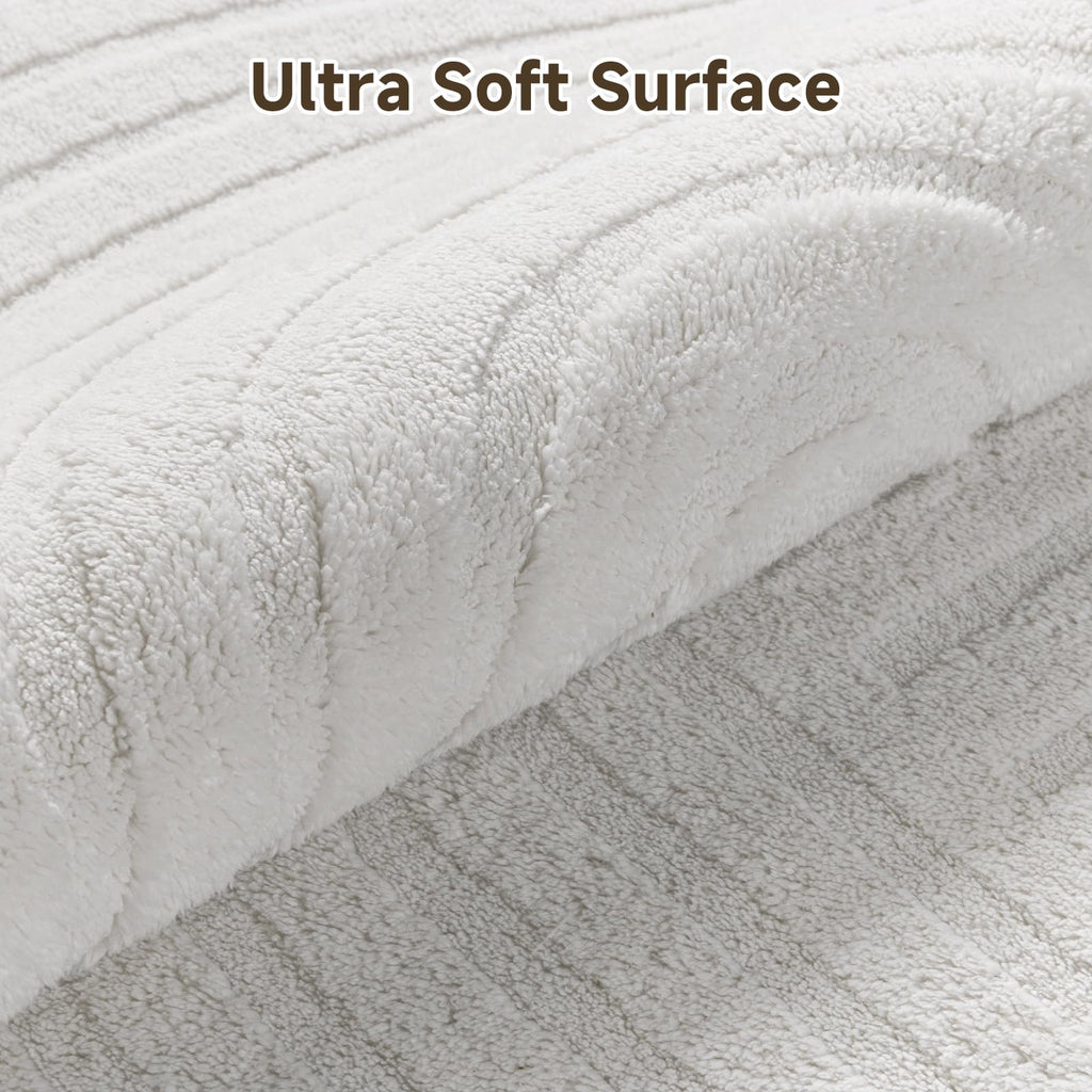 Area Rugs, Modern Non Slip Washable Rug, White