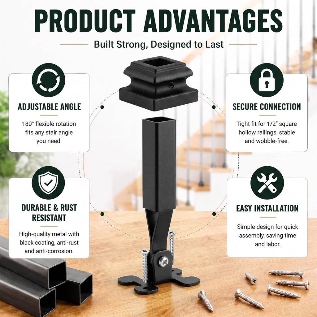 50 Pack Angle Adjustable Connectors for 1/2'' Square Balusters