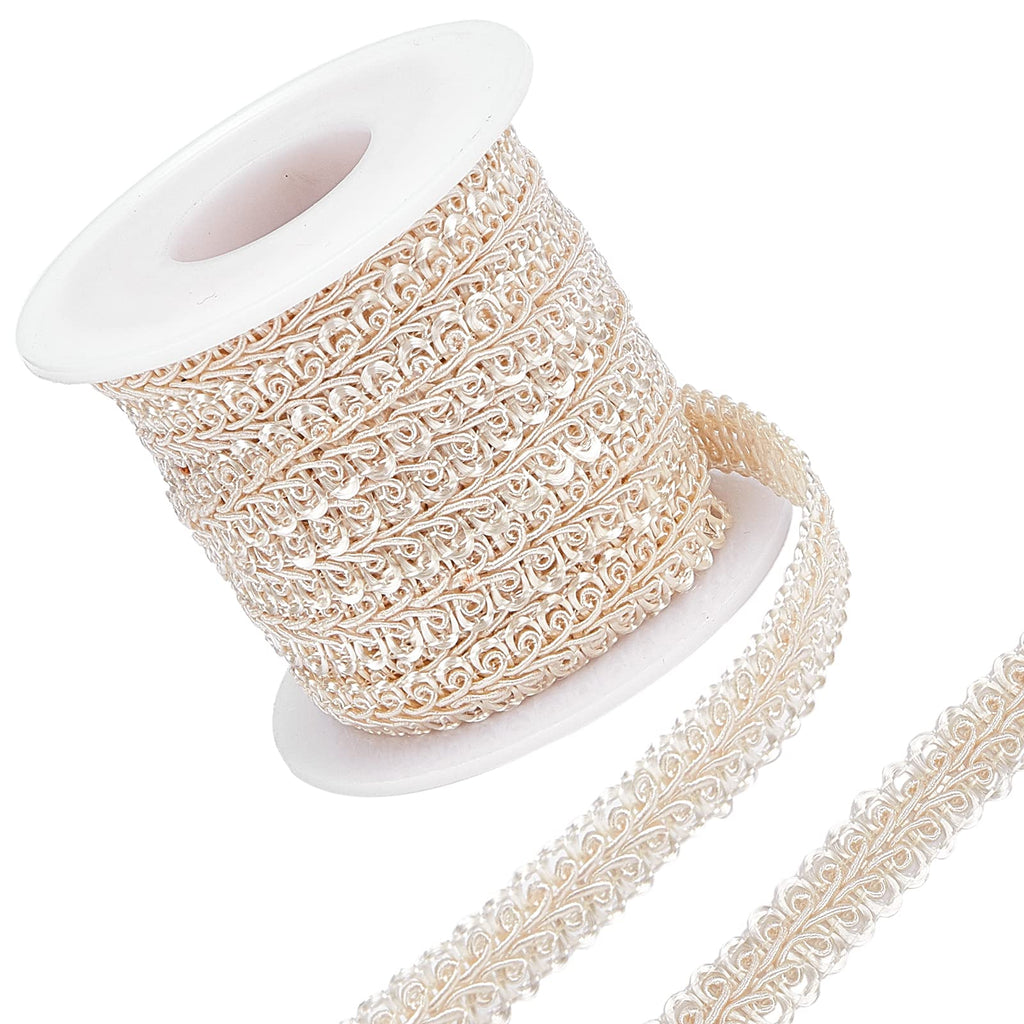 Gold Braid Lace Trim 3/8 inch Wide Polyester Woven Gimp Braid Trim Centipede Decorated Lace Ribbon for - 10 Yards