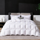 Goose Feather Down Fiber Comforter King, Ultra Soft Medium Warm Duvet Insert