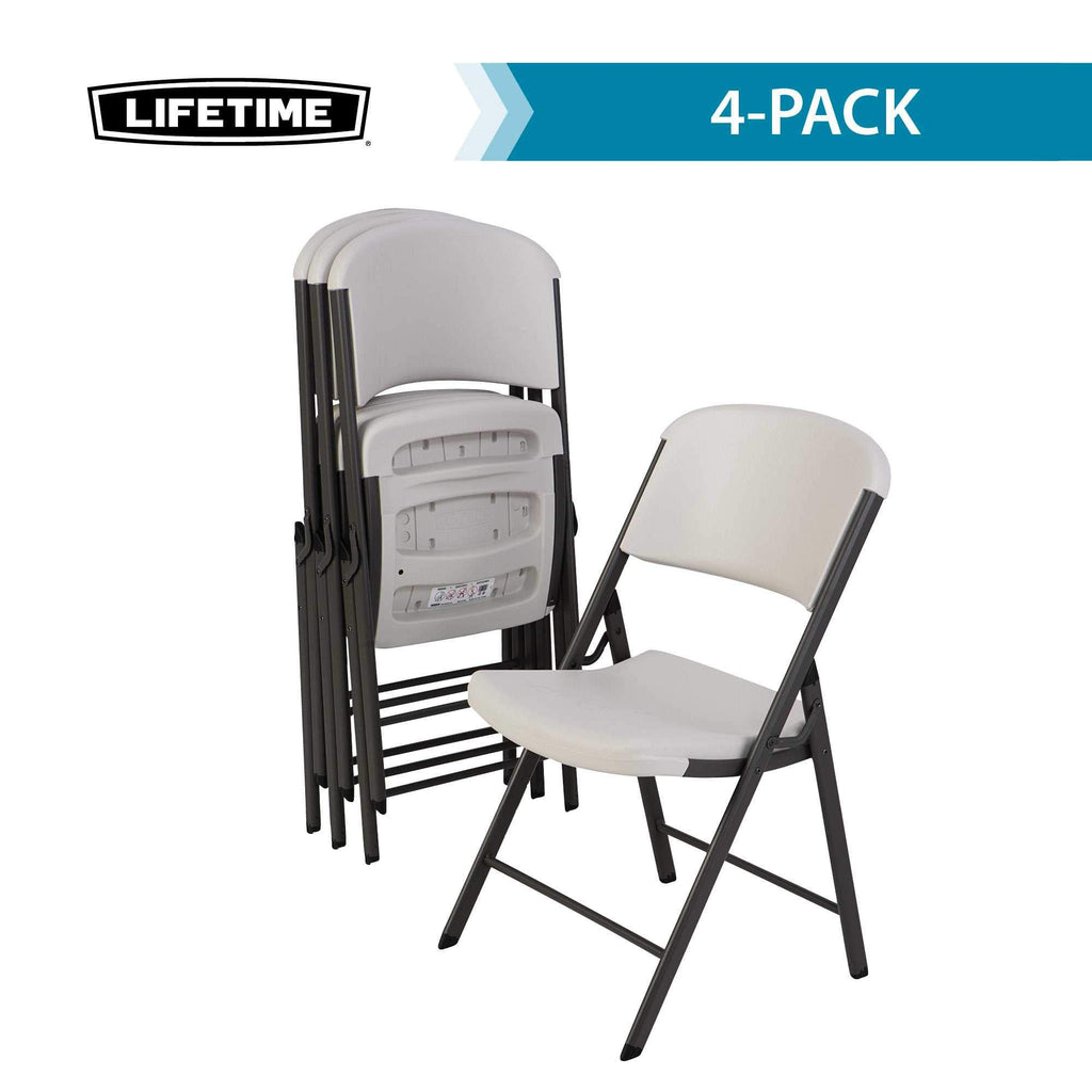 Commercial Grade Folding Chairs, 4 Pack, Almond