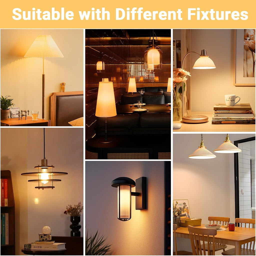 Edison Light Bulbs 5.5W, 60W Equivalent Dimmable Vintage LED Light Bulbs, 500LM E26 Medium Base Soft White 2700K LED