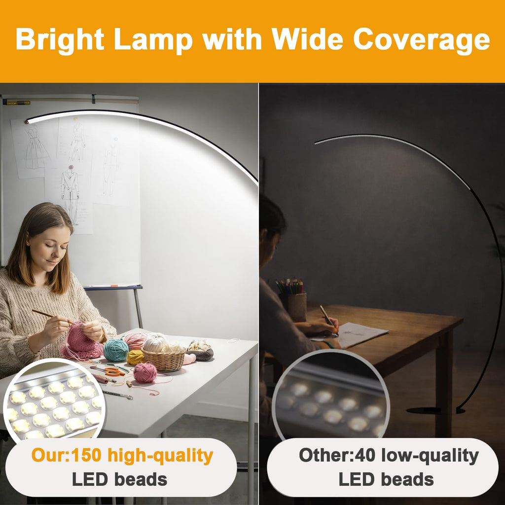 Dimmable LED Lamps with 3 Color Temperatures, Ultra Bright 2000LM Arc Floor Lamps
