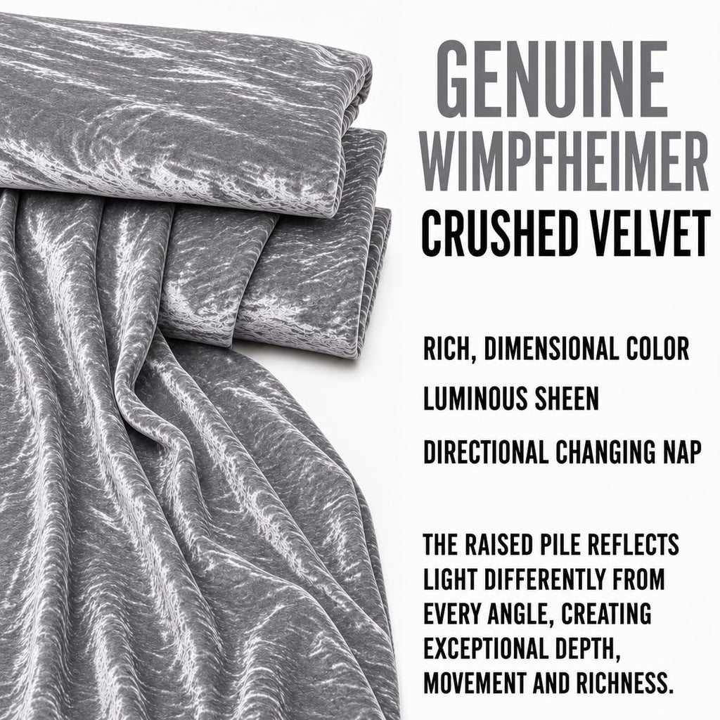 Silver - Luxurious Crushed Velvet by - 55/56" Wide, Sold by the Yard, Premium Fabric