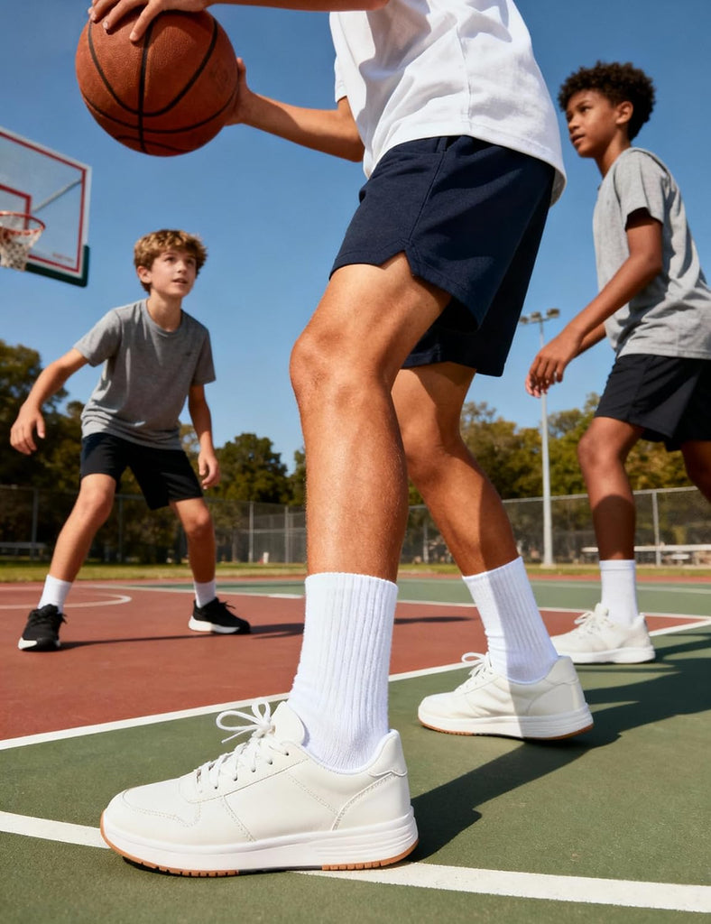 6 Pairs Kids Boys Girls Socks Athletic Basketball Cotton Crew Sock