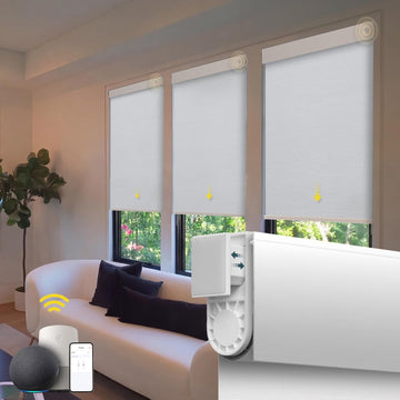 Motorized Blinds No Drill Automatic Blinds for Windows Cordless Roller Shades Electric Blinds with Remote Control