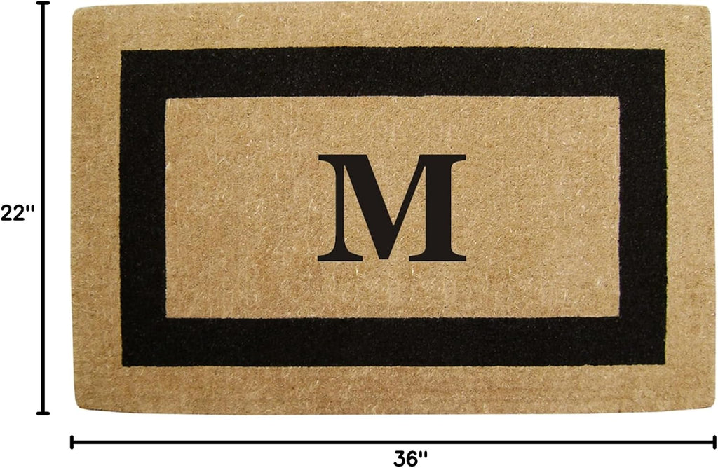 Luxury Coco Coir Doormat - Monogrammed Single Letter Outdoor Front Door Mat - Personalized Housewarming Gift for New