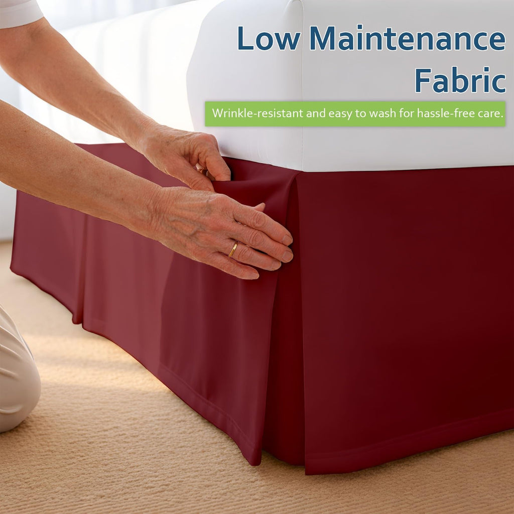 Box Pleated Styling Dust Ruffled Easy Fit Tailored Drop, Luxury Bedding Wrinkle, Fade, Stain Resistant 1800