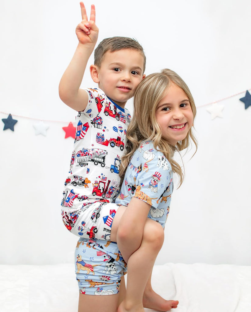 Bamboo Viscose Toddler Boys Pajamas Set, Short Sleeve Kids