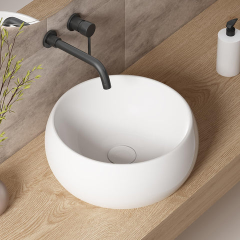 Vessel Sinks for Bathrooms, OCEALAGOON 16 Inch Round Bathroom Vessel Sink
