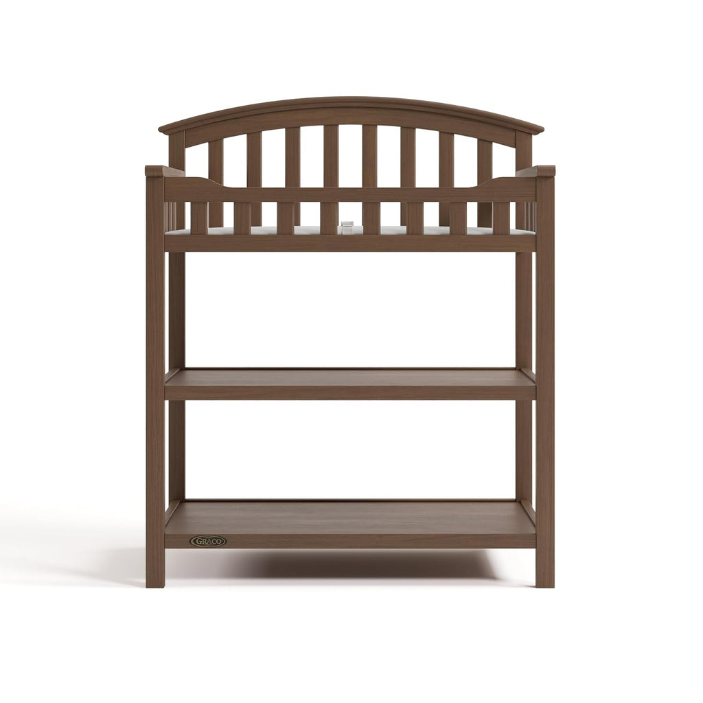Changing Table with Water-Resistant Changing Pad, Hazelnut | GREENGUARD Gold Certified Nursery Changing Table