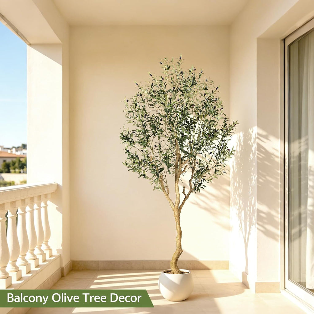 Faux Olive Tree 7ft with UV Resistant for Indoor Outdoor Decor
