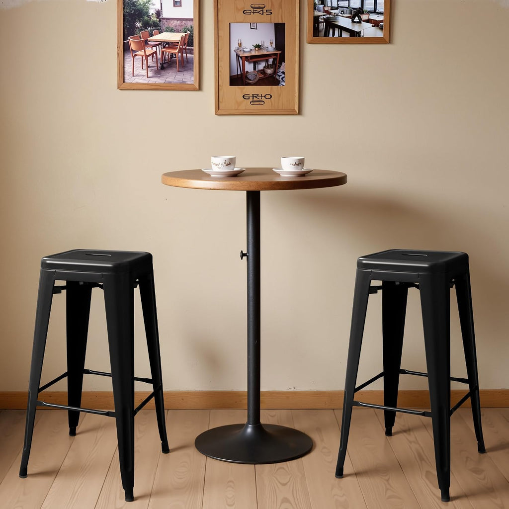 30 Inch Metal Bar Stools Set of 4, Counter Height Stools, Industrial Bar Chairs Patio Stool Stackable Stool