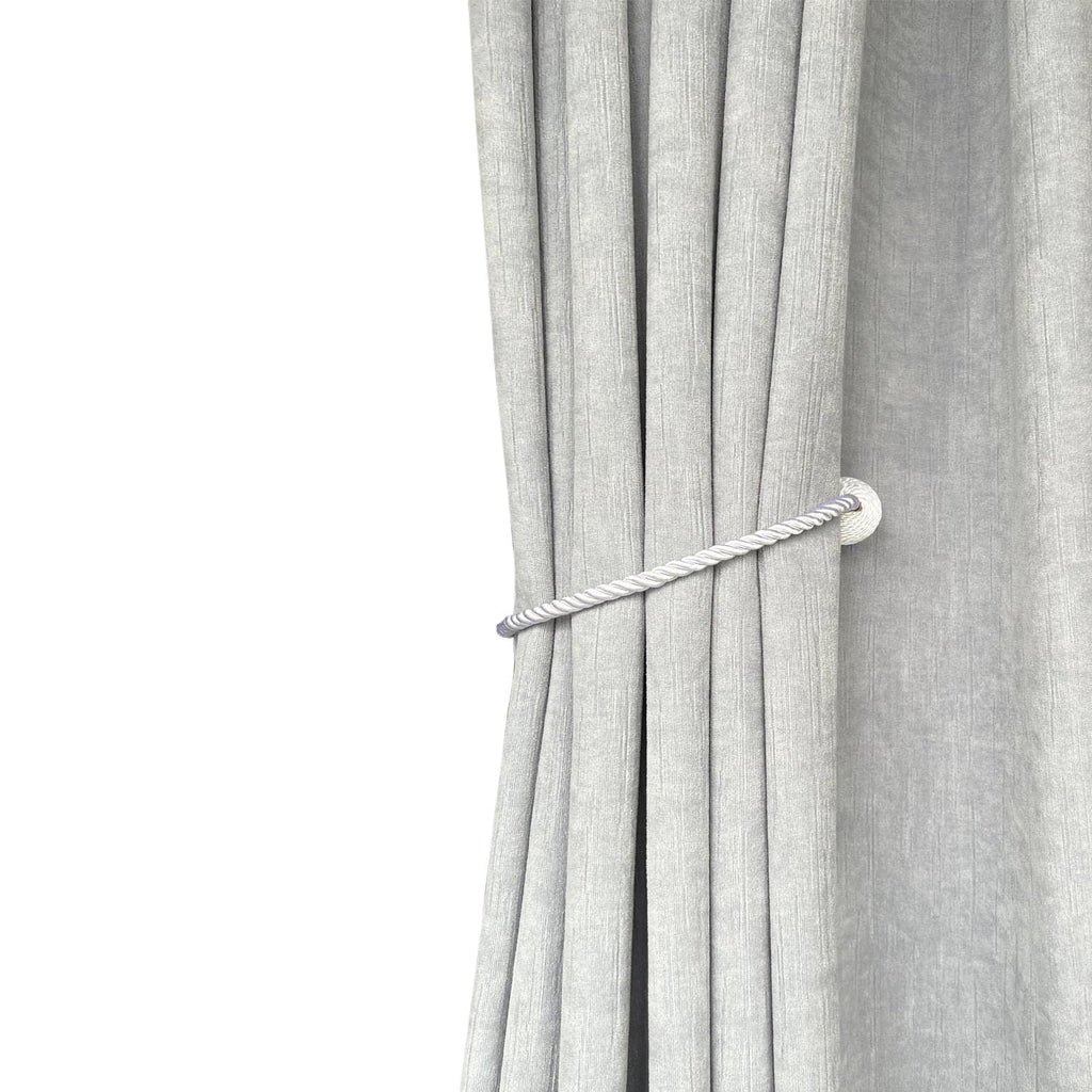Magnetic Curtain Tiebacks, Decorative Curtain Holdbacks for Window Décor (White) - 4 Pack