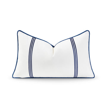 Coastal Hampton Style Patio Indoor Outdoor Lumbar Pillow Cover Only, 12"x20" Water Resistant for Backyard, Couch