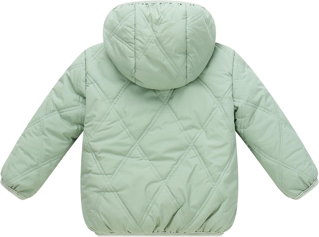 Toddler Winter Jackets Fleece Lined Coat Boys Warm Hooded Coat Girls Zipper Outerwear for Kids 1-6 Years