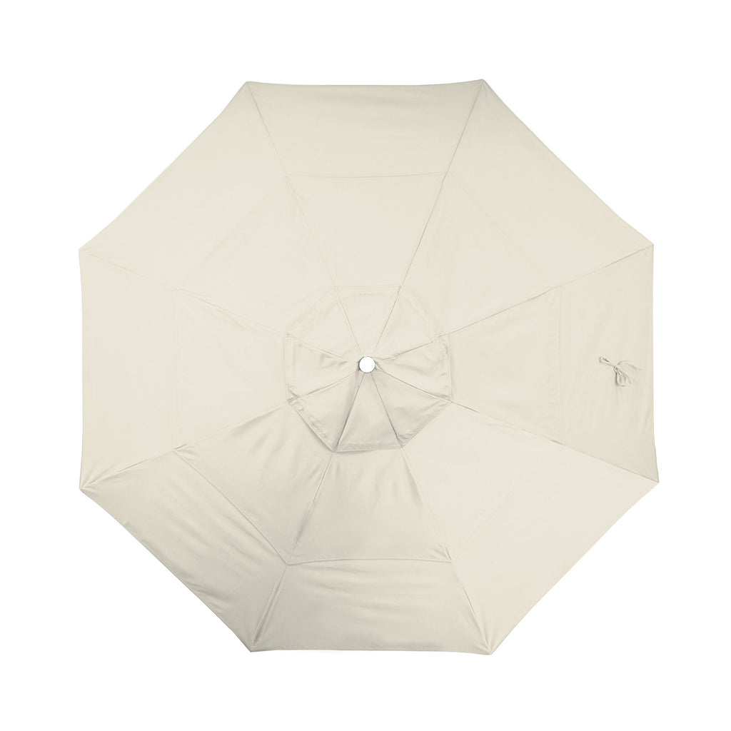 Umbrella 11' Round Aluminum Market Umbrella, Crank Lift, Collar Tilt, Antique Beige
