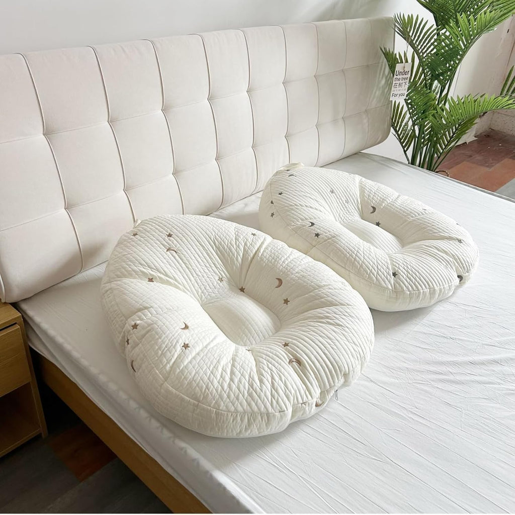 Large Nest Pillow with Cotton Cover, Skin Friendly Lounger Pillow Multifunctional Soft Floor Lounger Pillow Baby