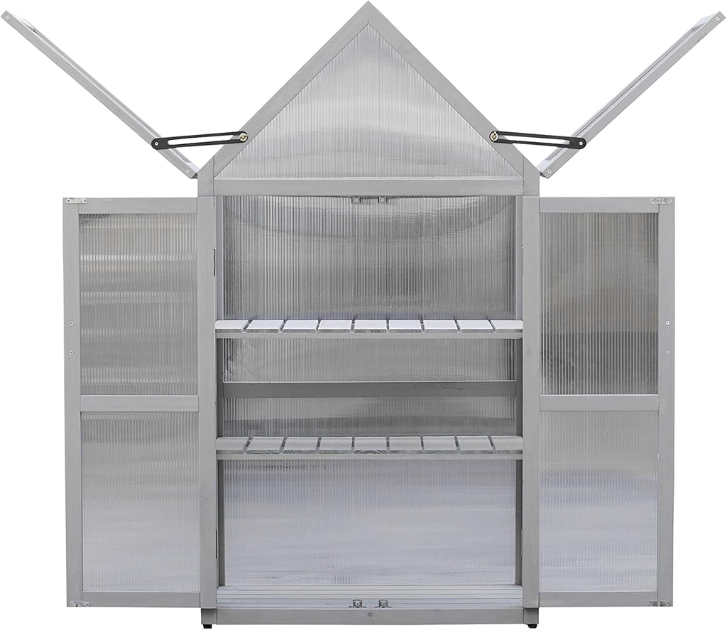 Mini Greenhouse Kit Outdoor Tiered Plant Stand with Adjustable Shelves, Small Greenhouse for Outside Patio, Indoor