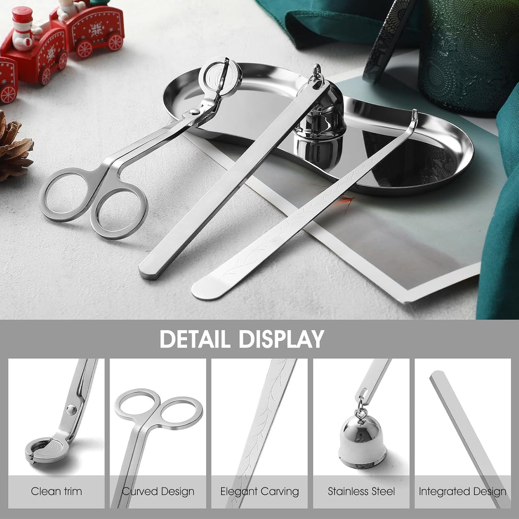 Candle Wick Trimmer, Candle Snuffer, Wick Dipper and Tray Holder