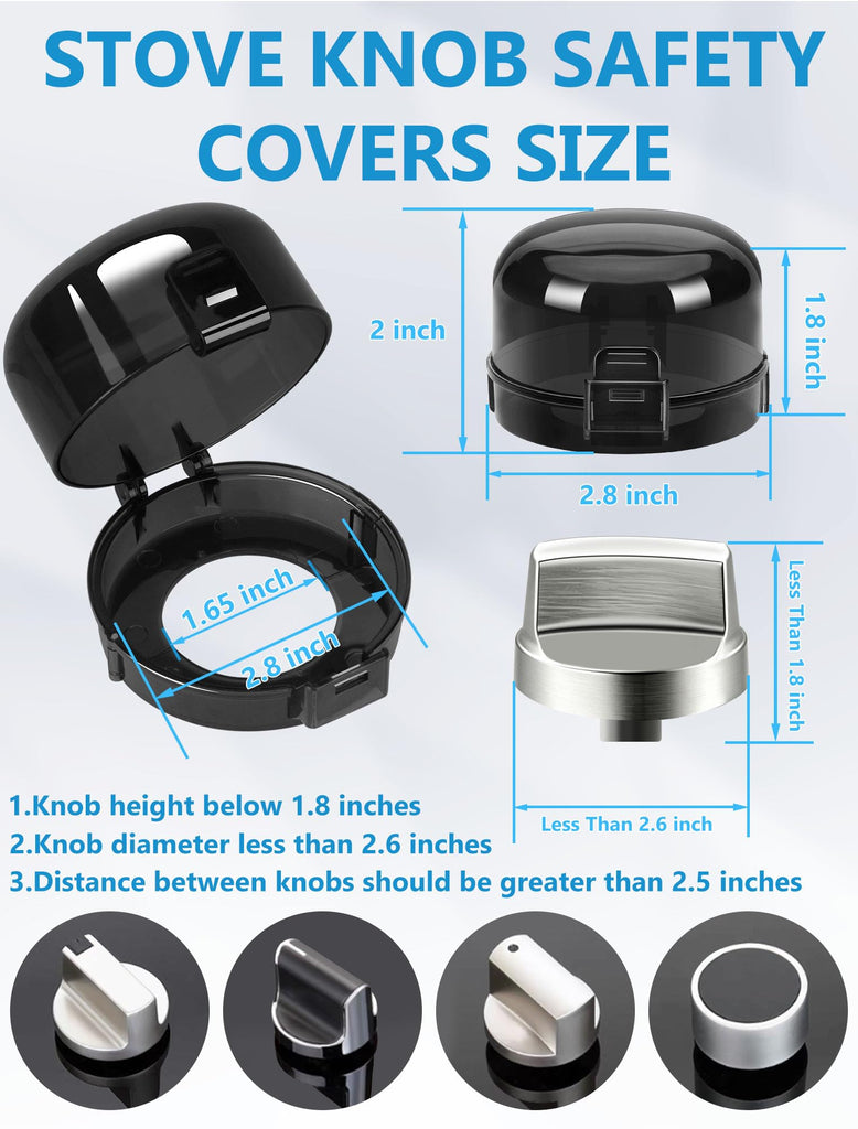 Stove Knob Safety Covers, 6 Pack Gas Stove Knob Covers