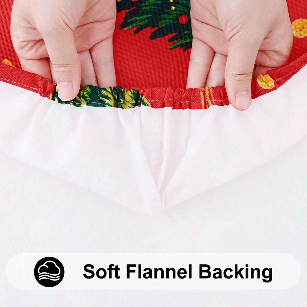 Christmas Fitted Table Cover, 6 FT Flannel Backed Vinyl Tablecloth