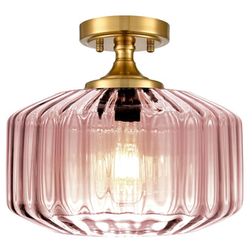 Pink Close to Ceiling Light Vintage Hallway Light Fixtures