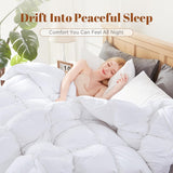 Twin Feather Down Fiber Comforter - Ultra Soft 100% Cotton Duvet Insert