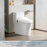 Elongated Smart Heated Bidet Toilet Seat with Unlimited Warm Water, Air Dryer, Adjustable Water Pressure, Self-Cleaning Nozzle, Night Light, Slow-Close Lid