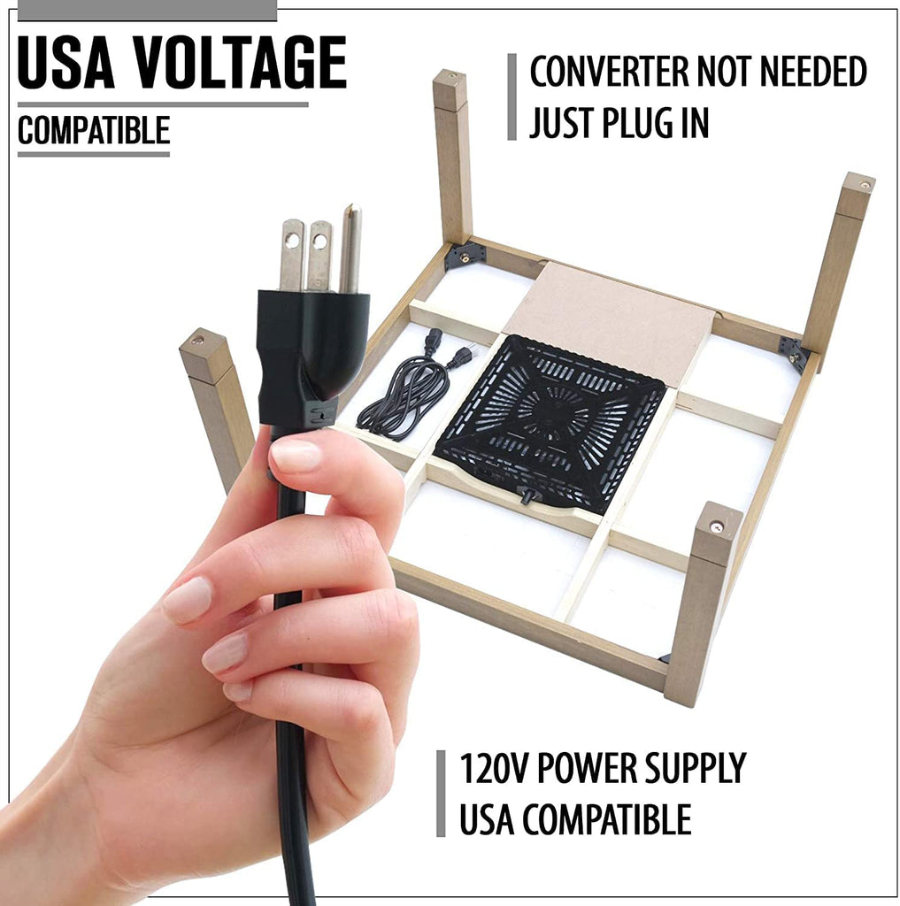 Japanese Kotatsu Heated Table, 120V Heater, White, 29 x 29 in