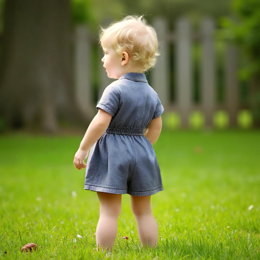 Toddler Baby Girl Denim Romper Baby Girl Overall Shorts Infant Summer Clothes Jean Jumpsuit One Piece Outfit