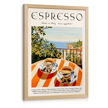 Vintage Italian Coffee Wall Art, Retro Espresso Wall Decor, Italy Cafe Aesthetic Picture, Trendy European Coastal