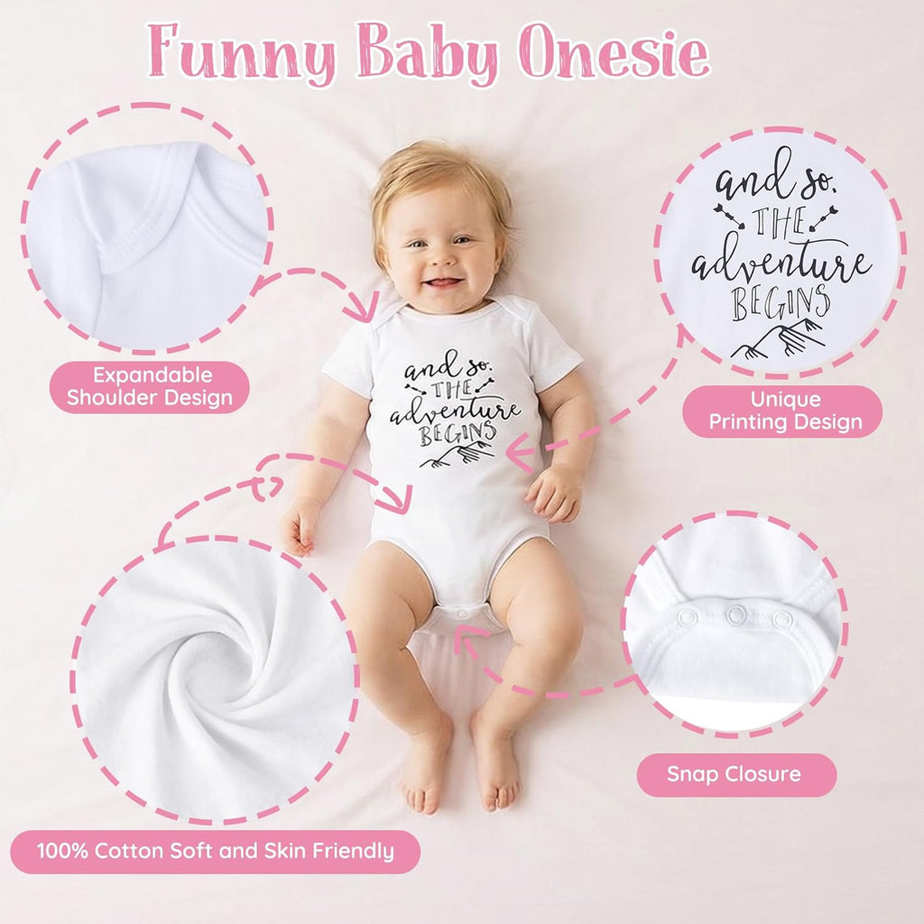 Baby Girl Gift Set - 12 Pcs Newborn Essentials with Bunny Lovey, 100% Cotton Onesie, Milestone Sign & Photo Frame