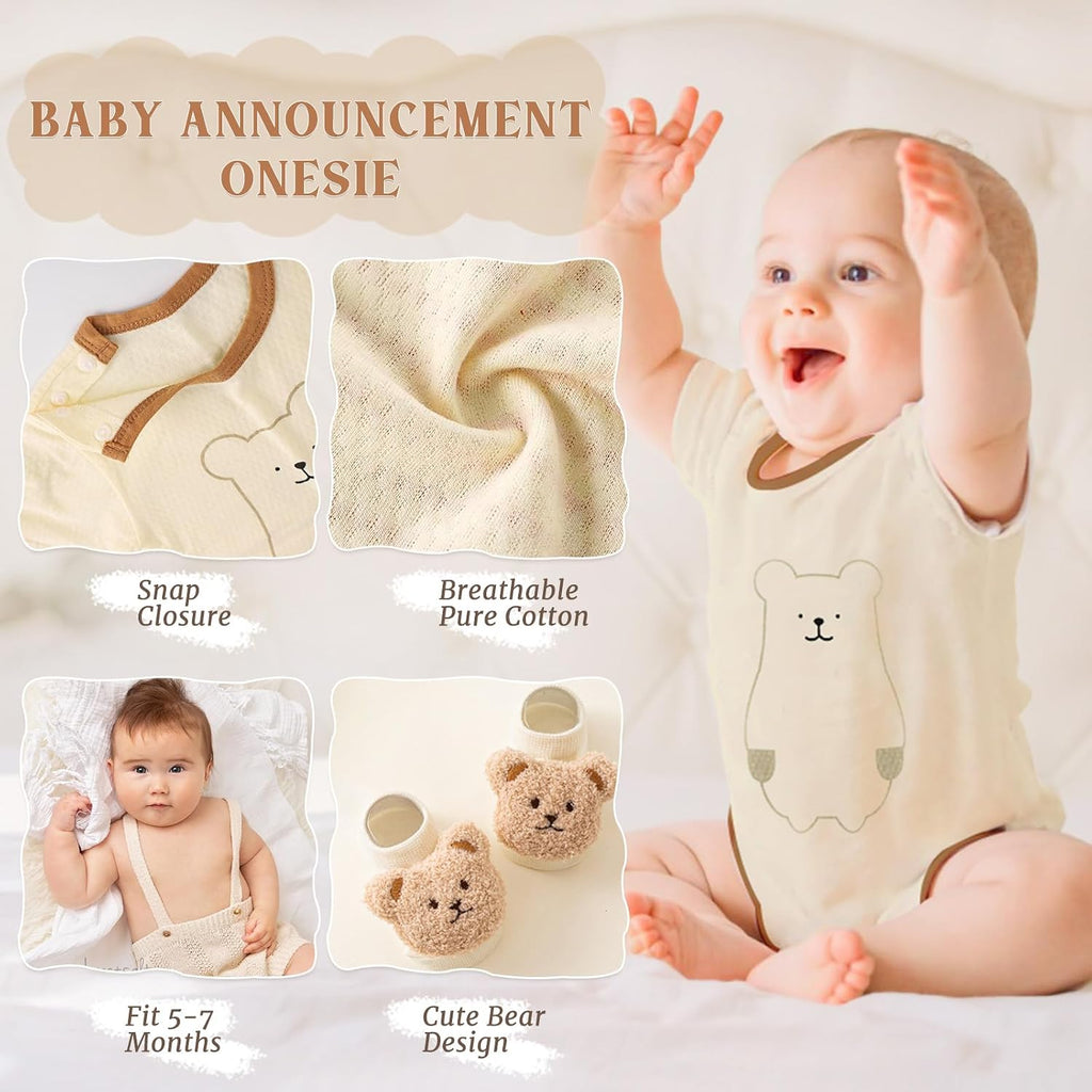 9pcs Newborn Baby Gift Baskets for Boys Girls Baby Shower, 2 Rattle/Seat Hang Toy/Blanket/Bodysuit/Bib/ 3D Socks/Wood