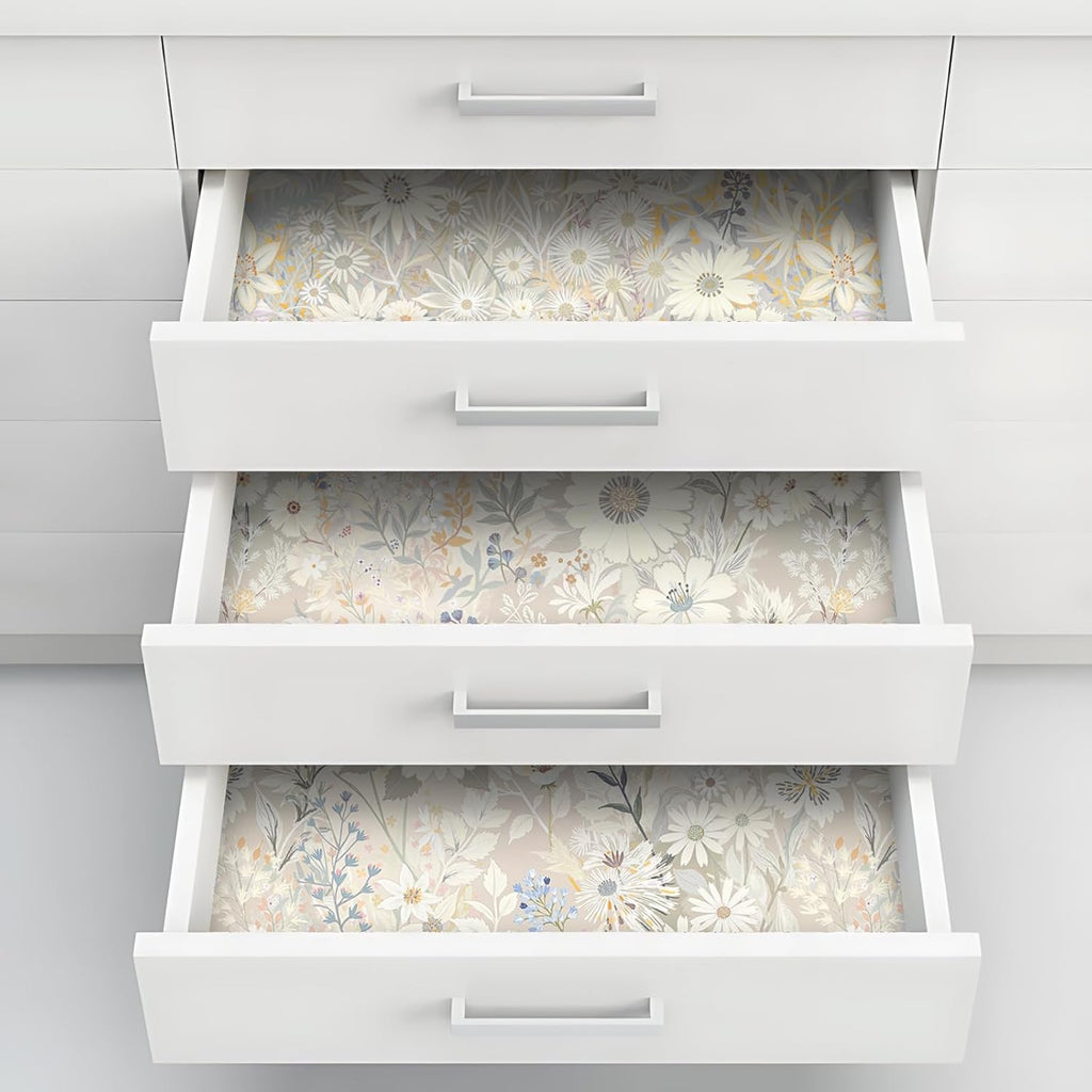 Peel and Stick Wallpaper Floral Contact Paper ,Cabinets | Vinyl Textured Stick on Wall paper DIY Self-adhesive