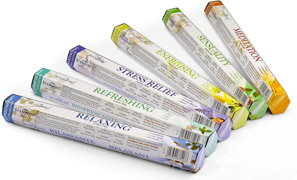 Sticks of Stamford Premium Aromatherapy Hex Range Incense Sticks - Relaxing, Stress Relief, Meditation - Set of 120