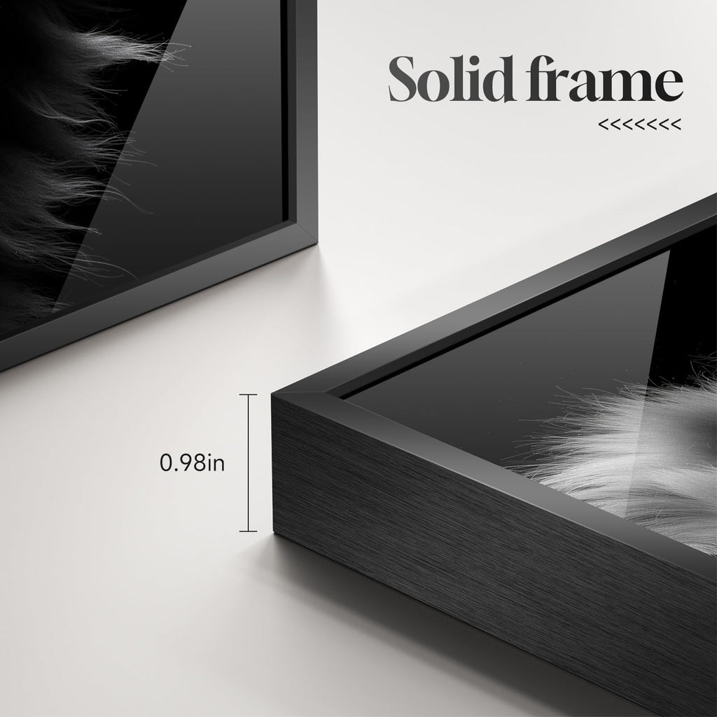 Framed Modern Black and Gray Lion Animal Wall Art, 1 Piece 24x36 In