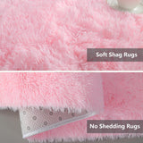 4x6 Fluffy Shag Area Rug, Ultra Soft Non-Slip Carpet for Dorm Nursery Pink