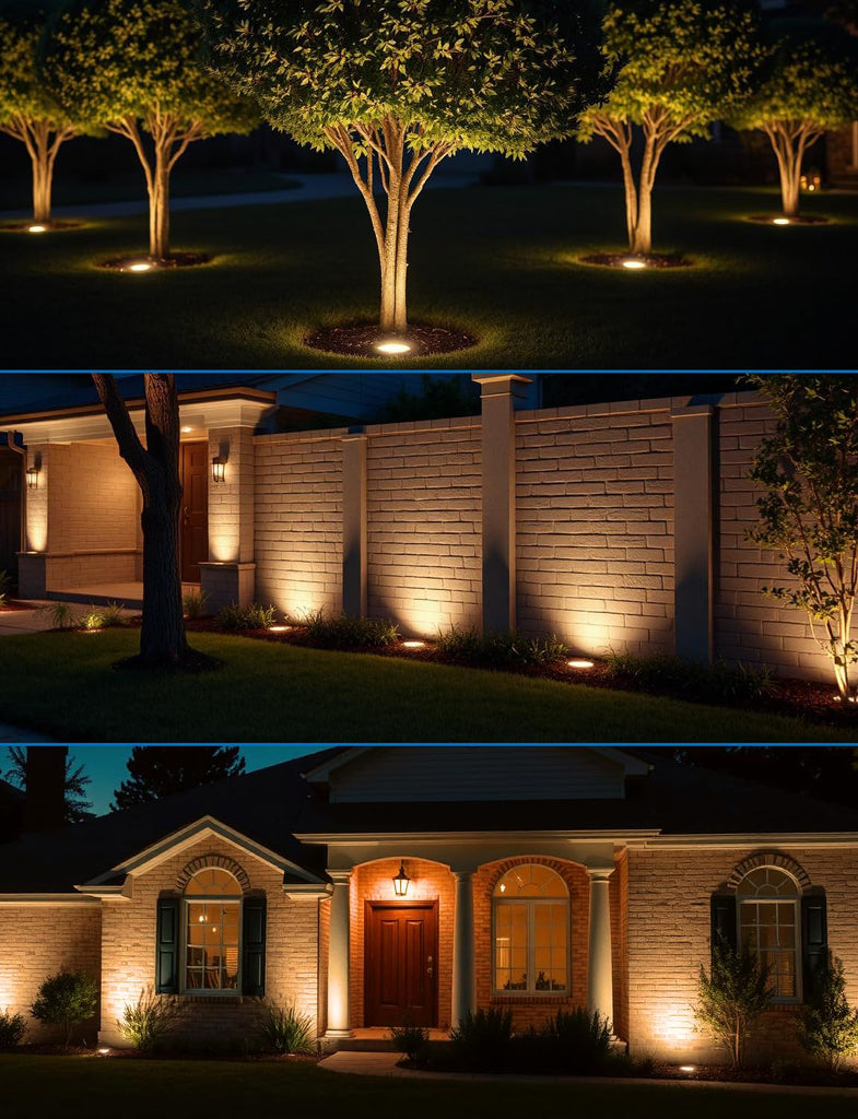Dimmable Landscape Well Lights, Low Voltage Outdoor In-Ground Lighting IP67 Waterproof with Memory