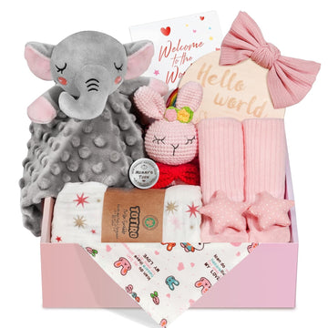 Baby Girl Gifts with Newborn Essentials, Baby Gift Basket for Baby Shower