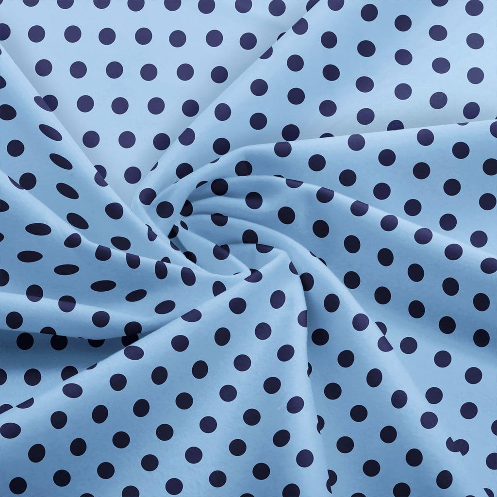 Navy Blue Fabric by The Yard, Polka Dots Soft Polyester No Stretch Fabric for Sewing Lover, Abstract Geometric Circles